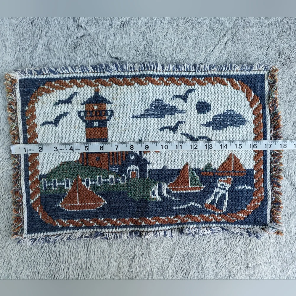 Vintage Nautical Seaside Lighthouse &‎ Sailboats Placemat Set of 4
